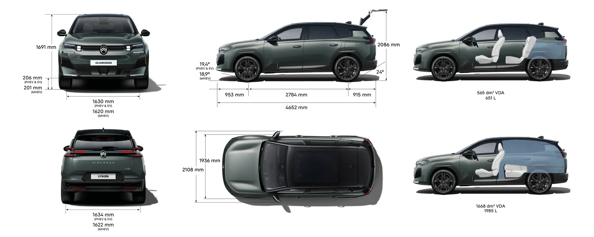 ë-C5 Aircross dimensions