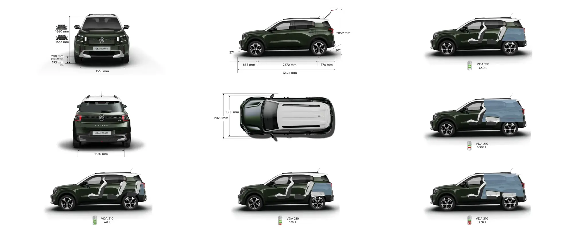 C3 Aircross dimensions